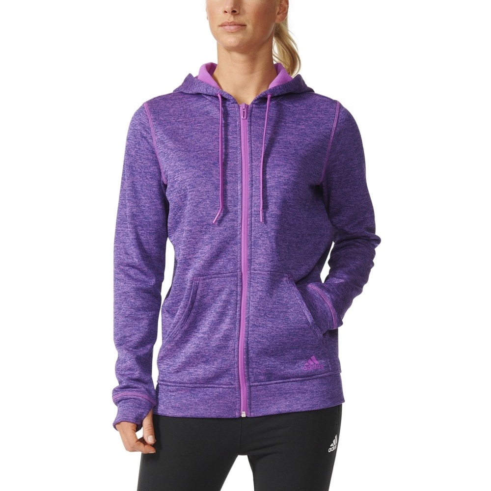 Purple Adidas Fleece Lined Zip Up Climawarm Hoodie